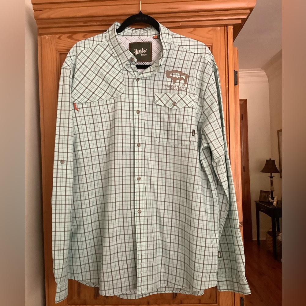 Howler Brothers Mint Green Plaid Button-Down Shirt